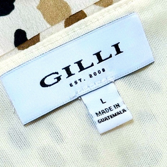 🐆 GILLI Leopard Print Tiered Dress | Tan Brown Cream | Sz L | Flowy, Feminine - Picture 4 of 6